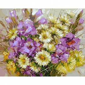 Раскраски по номерам - Букет с гладиолусами, 40 х 50 см. (Белоснежка, 044-AB)